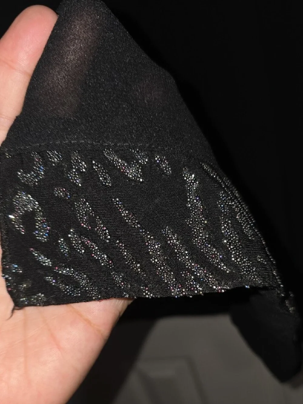 Classic Black Scarf with Embellishments